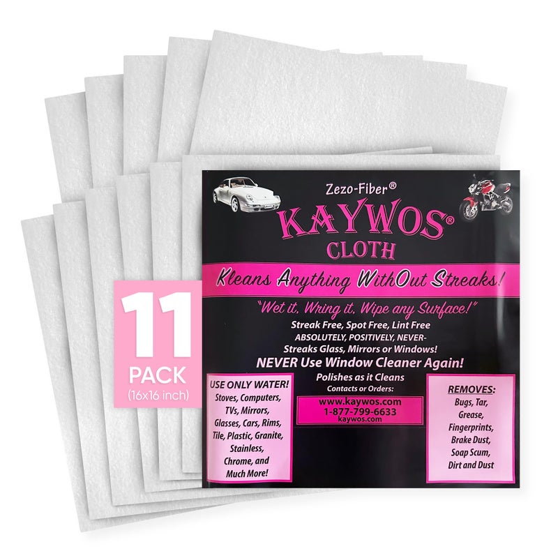 Kaywos Zezo-Fiber Microfiber Cleaning Cloth - Highly Absorbent Premium Towels for Cars, Kitchen, Glass, and Automotive Surfaces Soft Lint-Free Reusable Multipurpose Cleaning Rags,11 Pack - Image 1